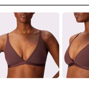 Parade Silky Mesh sheer plunge bra in brown (pony) NWOT